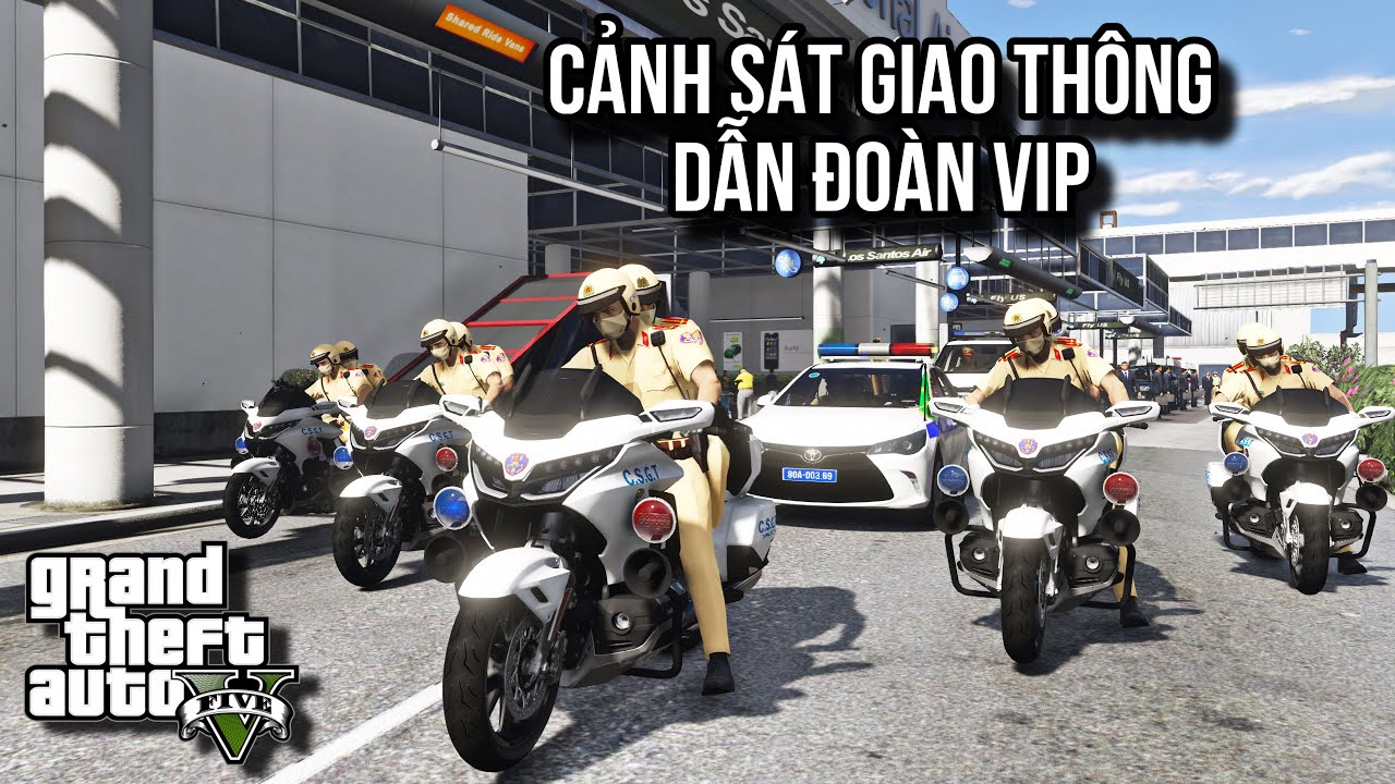 GTA V # Cục CSGT Dẫn Đoàn Lãnh Đạo Cấp Cao Sau Chuyến Công Du Tại Nước Ngoài | Ngọc Lâm Gaming
