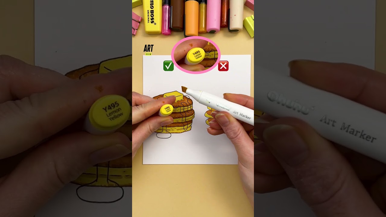 Gourmet tutorial 🤤 Pancake drawing 🥞 #pancakes #drawingtutorial #easytechnique #gourmet #food