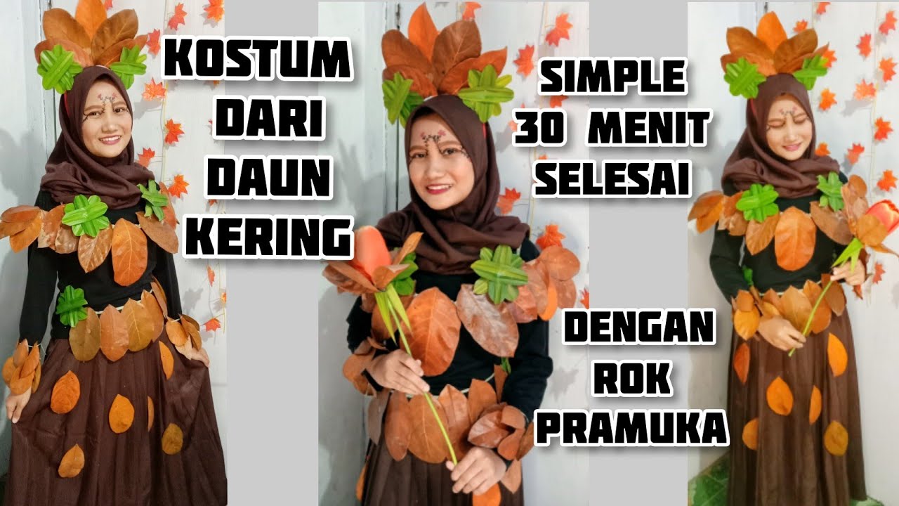 Kostum Karnaval Unik dari Daun Kering