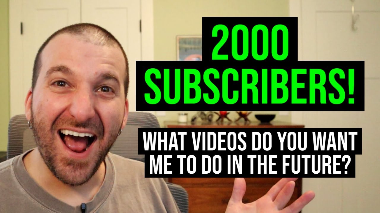 Thank You To My 2000 Subscribers! What do you want me to cover in future videos?
