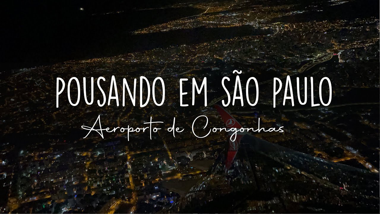 Pousando em São Paulo - Aeroporto de Congonhas à noite