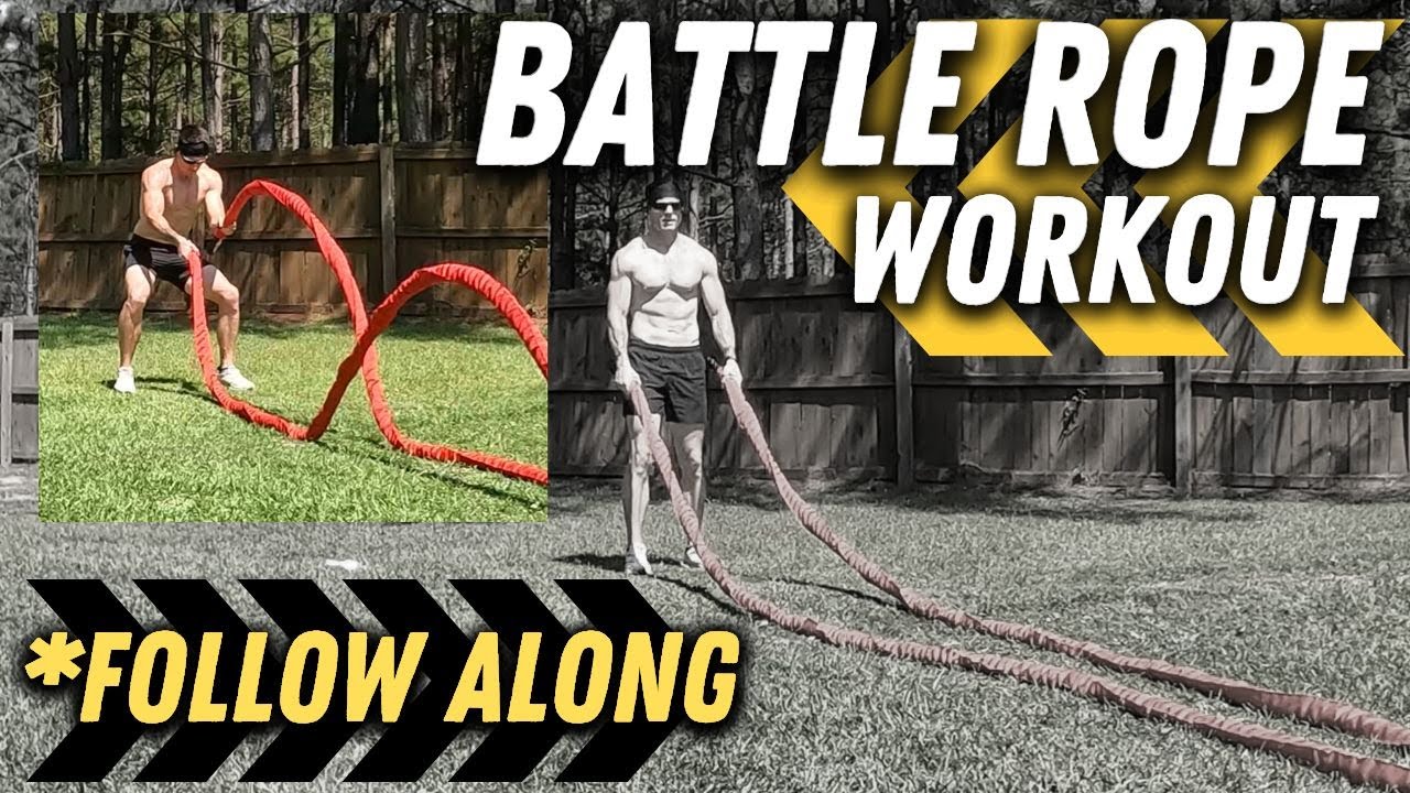10 Minute Battle Rope Workout | Follow Along