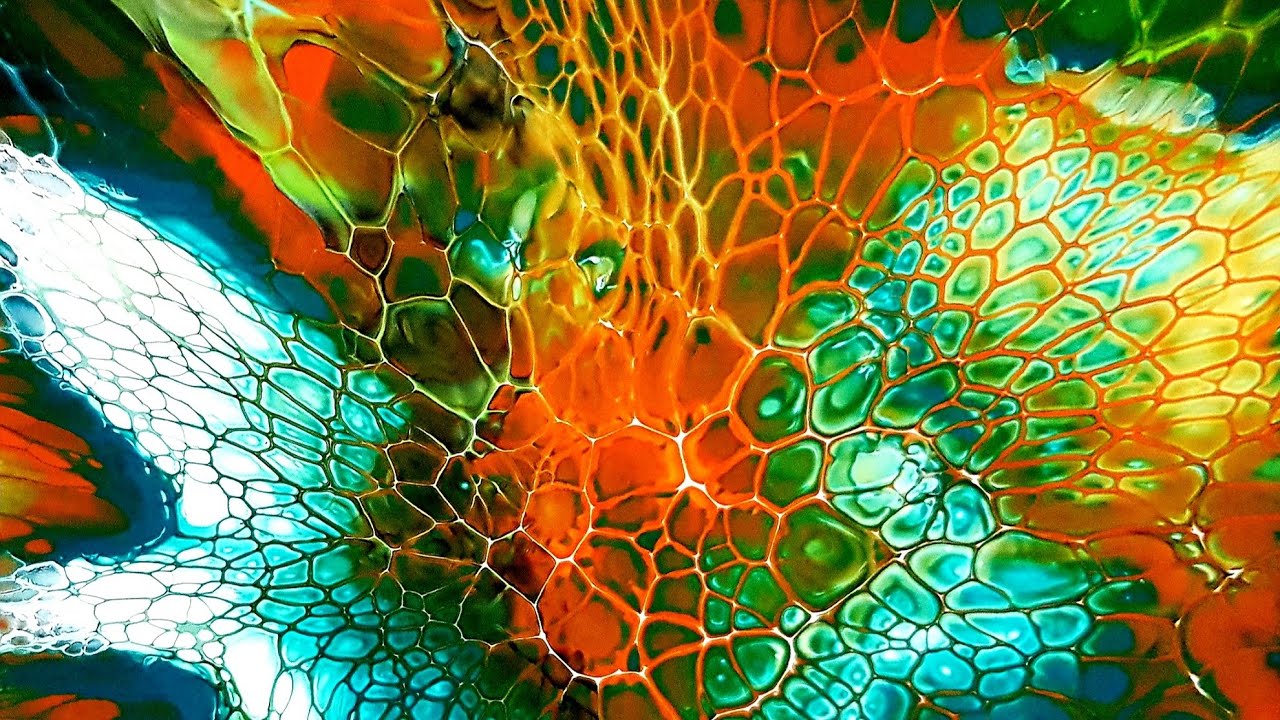 #805 Amazing Lacing In This 'Boom' Bloom Using Teal And Orange Gel Stain