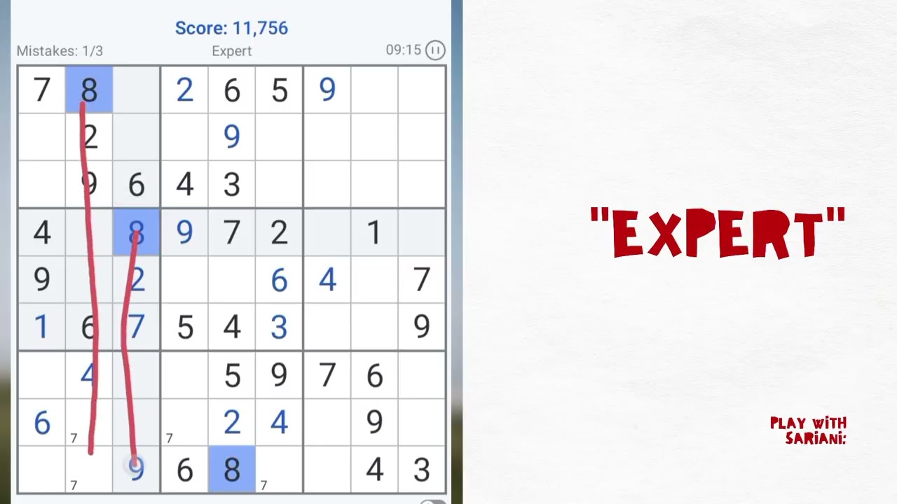 Cara main sudoku #expert #sudoku 