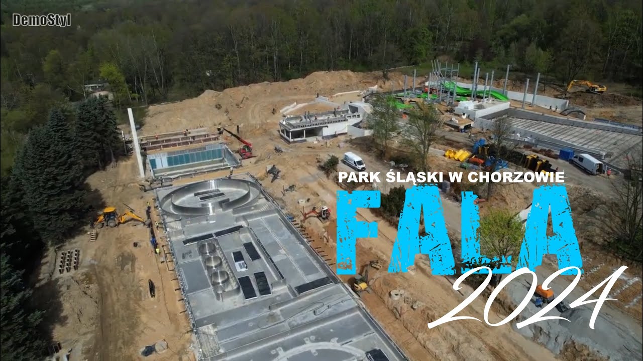 Kąpielisko Fala w Śląskim Parku w Chorzowie - budowa kwiecień 2024