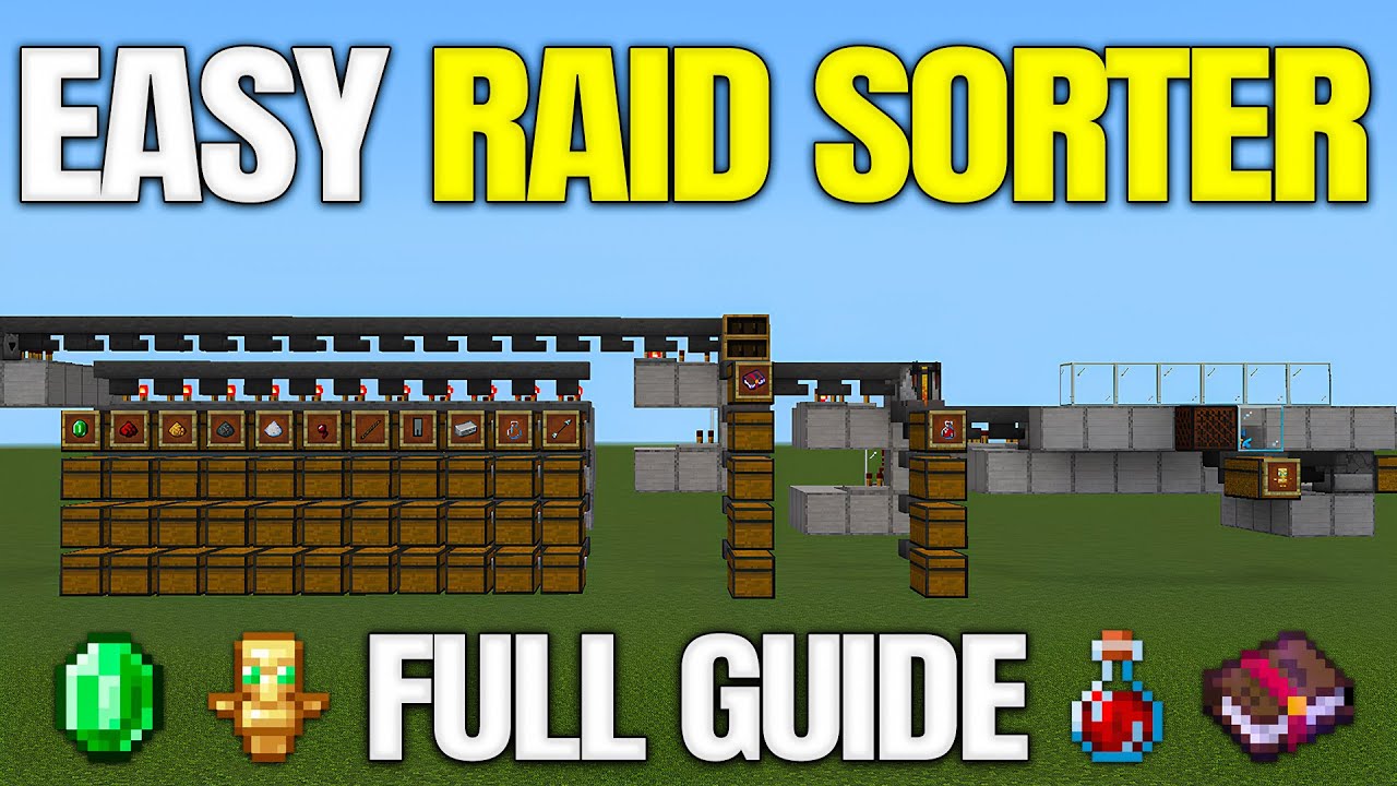 Easy Raid Farm Item Sorter in Minecraft Bedrock 1.21!