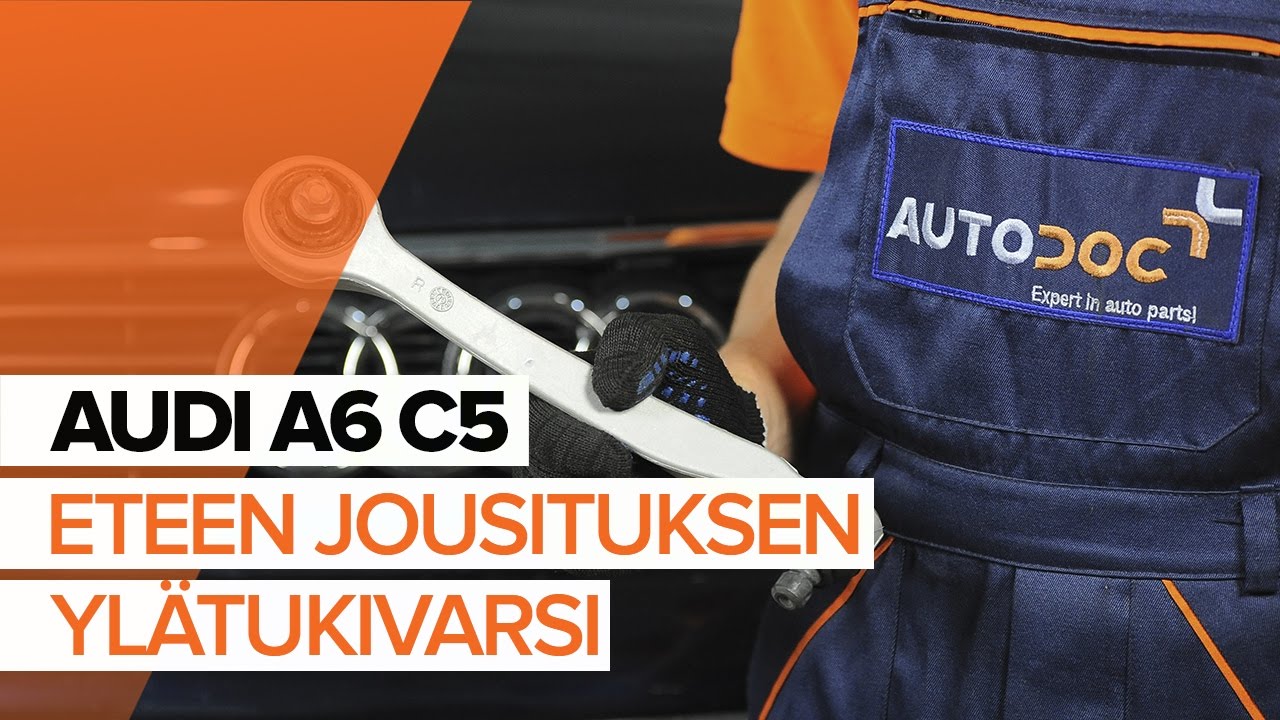 Kuinka vaihtaa eteen jousituksen ylätukivarsi AUDI A6 C5 -merkkiseen autoon [OHJEVIDEO]