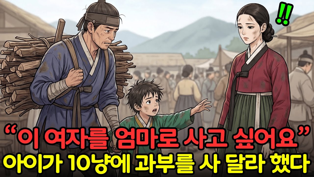 “이 여자를 엄마로 사고 싶어요” 한 아이가 장터에서 팔리던 과부를 사기 위해 아버지에게 10냥을 달라고 애원했다