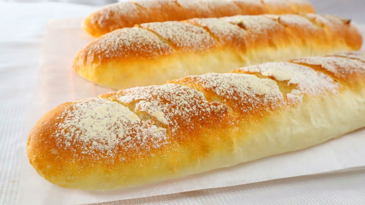 Homemade French Baguettes,No kneading No Rolling! The Easiest Good Baguette Recipe.▏Gabaomom Cuisine