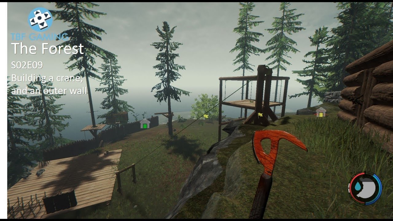 The Forest S02E09 Base Upgrades, building a crane, and finishing the outer wall!