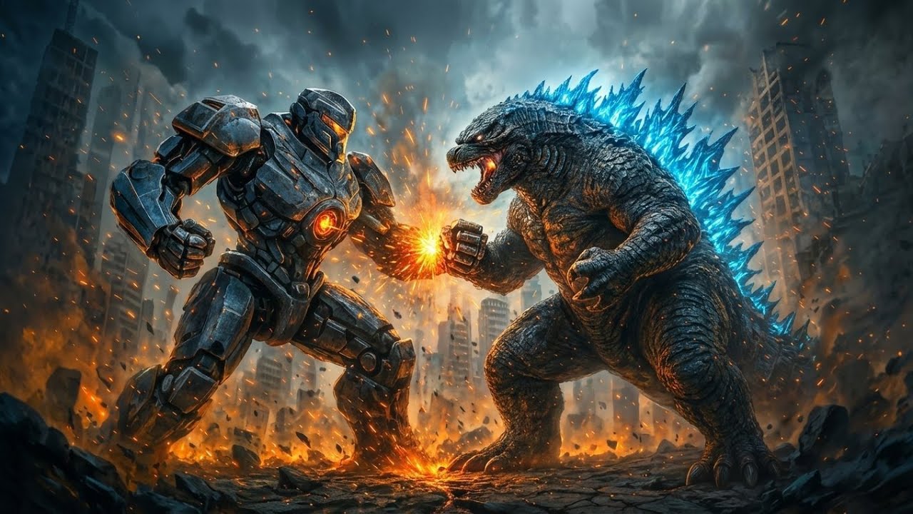 Jeager vs Godzilla Epic Confrontation
