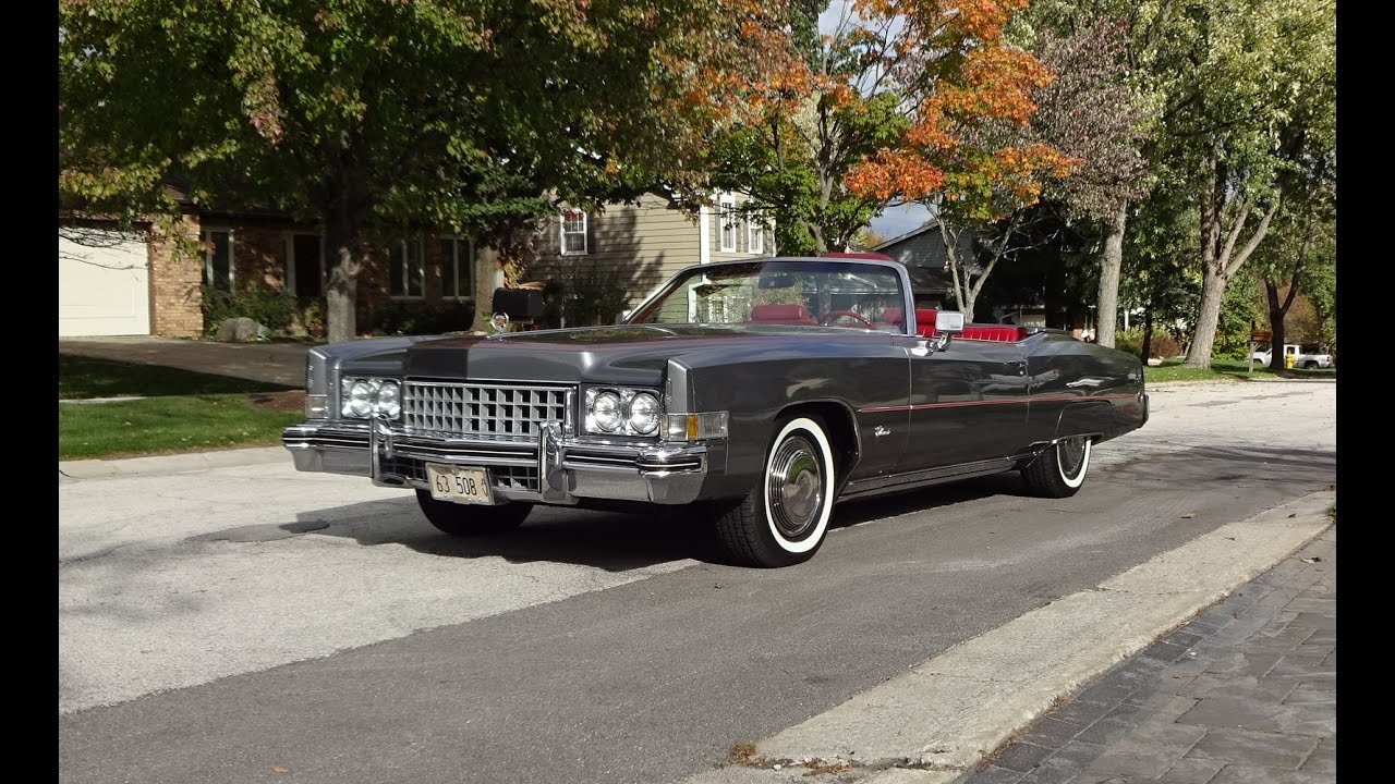 Cadillac Eldorado Convertible 1973 года в сером цвете и звук двигателя в программе My Car Story с...