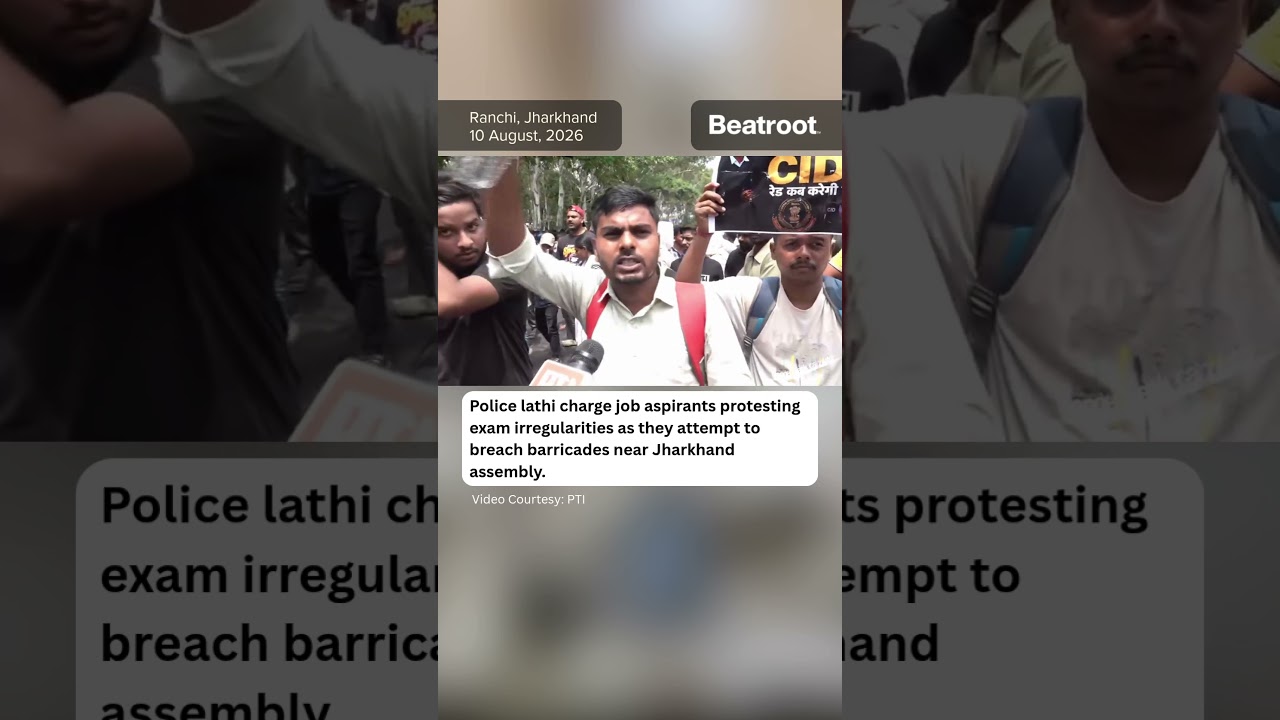 Police lathi charge job aspirants protesting exam irregularities. #shorts