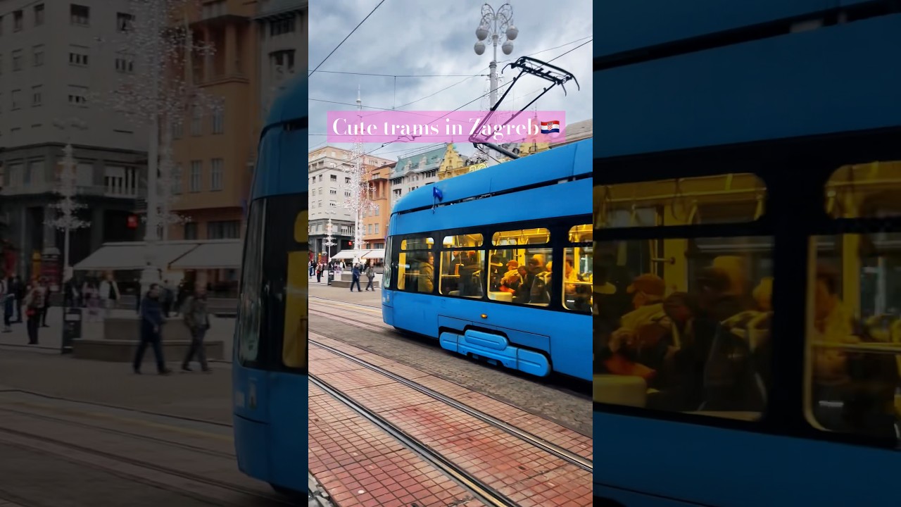 Cute trams in Zagreb🇭🇷#travel #walkingtour #zagreb #trip #croatia #vacation #europe