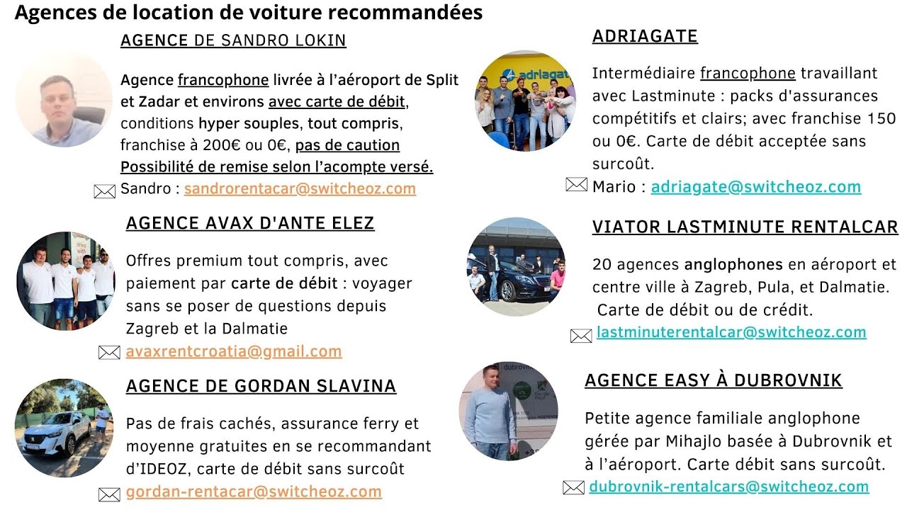 Location de voiture en Croatie : conseils et recommandations d'agences fiables avec carte de débit