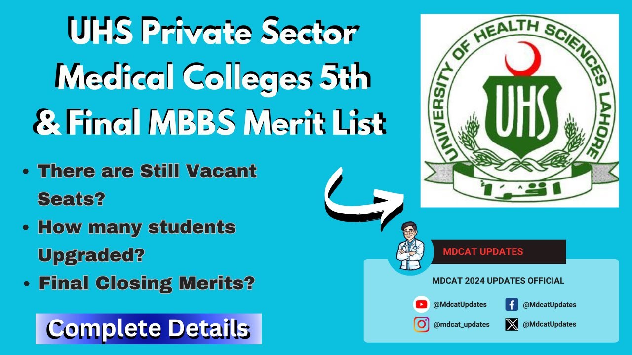 UHS 5th & FINAL MBBS Merit List 2024—SHOCKING Vacant Seats? Last Chance to Get Admission!