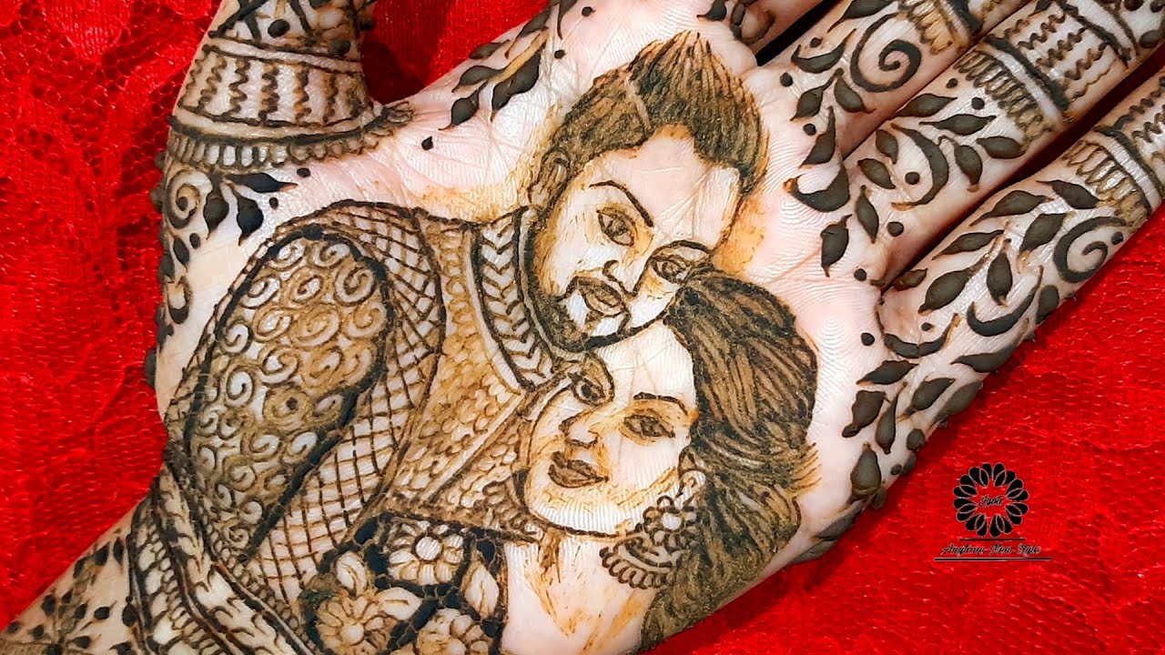 Dulha Dulhan Mehndi Design 2021-bridal mehndi design-romantic couple mehndi design-how to draw bride