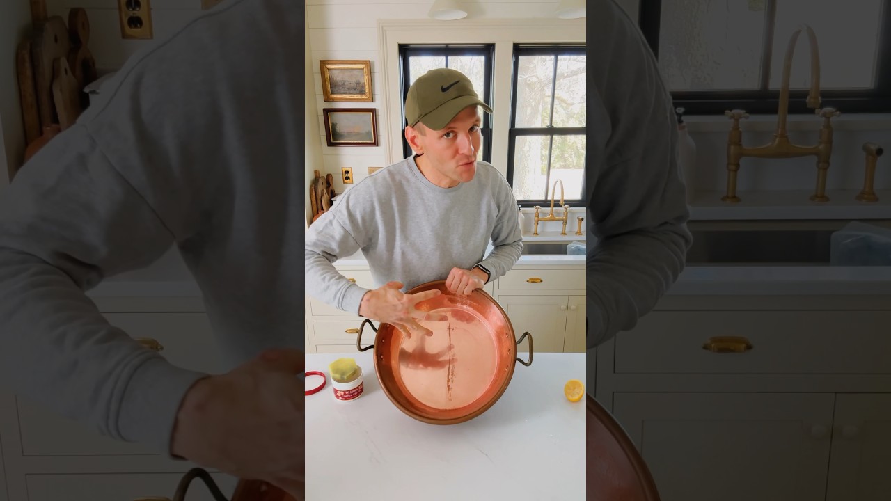 Let’s test which method cleans copper better: lemon/salt or copper cream #shorts