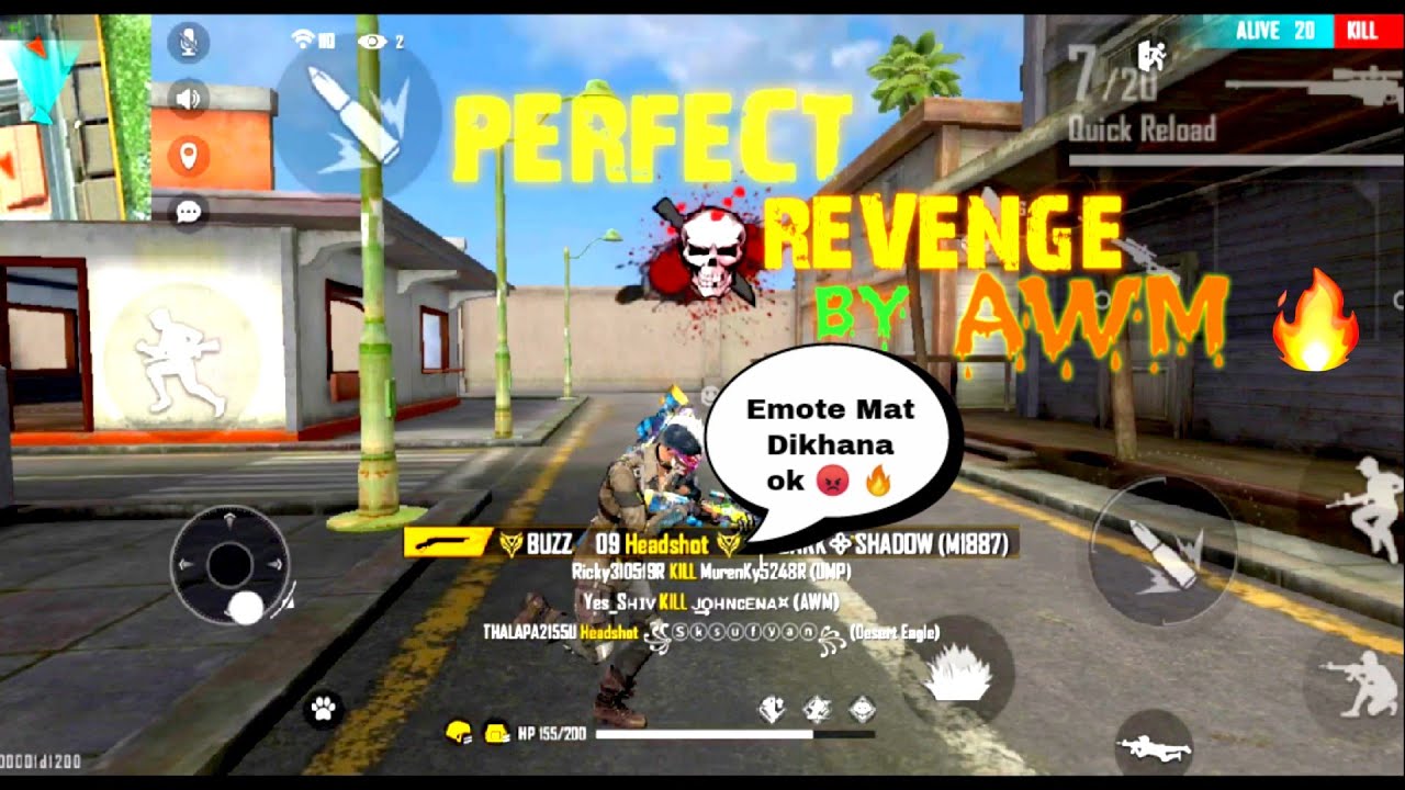 #awmchallenge #freefirerevenge || PARFECT REVENGE 🔥 || AWM CHALLENGE 💪 || EMOTE MAT DIKHANA 😠 ||