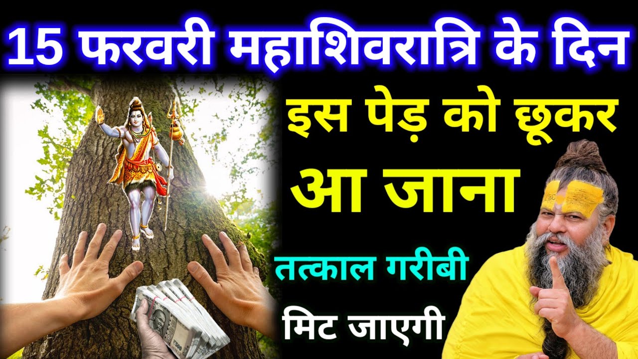 15 फरवरी महाशिवरात्रि के दिन इस पेड़ को छूकर आ जाना  गरीबी जड़ से खत्म हो जाएगी Premanand Ji Maharaj