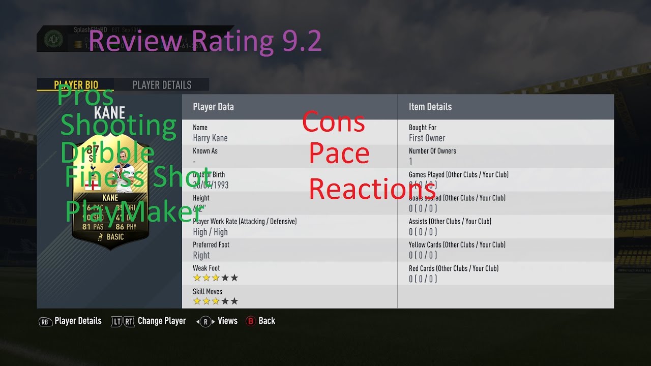 Fifa 17 Harry Kane Inform (87) Review IF