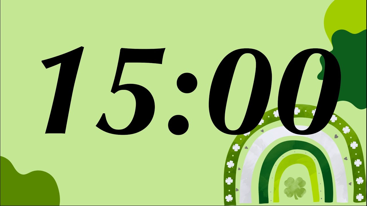 15 Minute Cute St. Patrick's Day Timer (Bells Alarm at End)