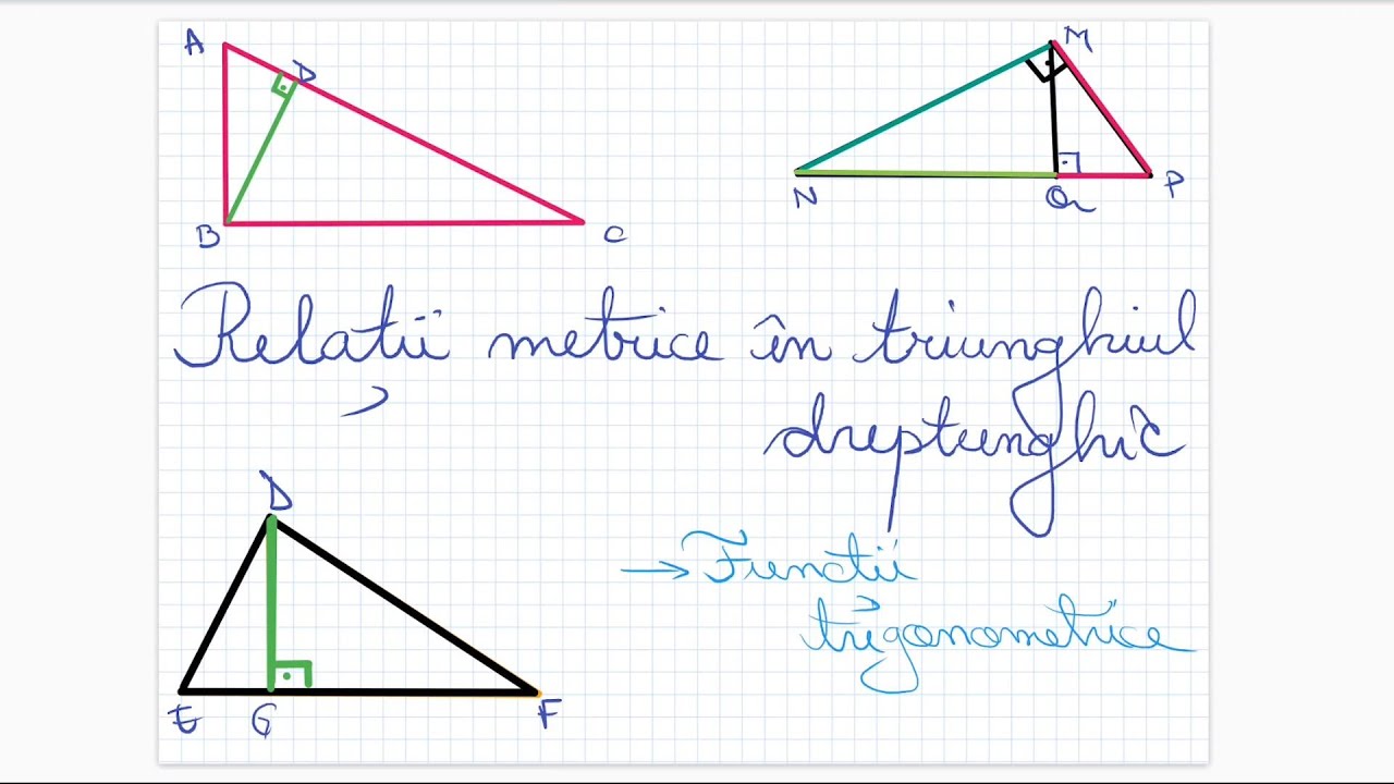 Relatii metrice in triunghiul dreptunghic: Functii trigometrice
