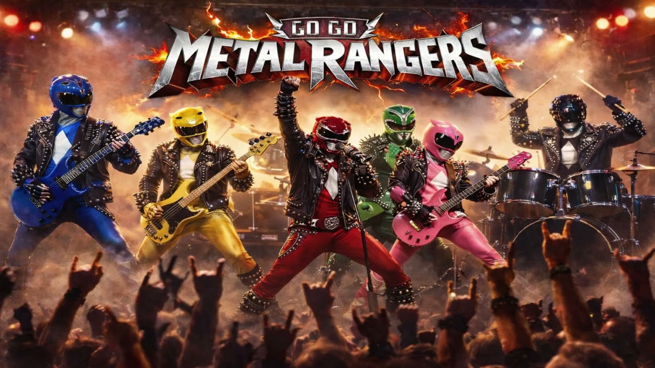 GO GO METAL RANGERS! An AI Metal Cover Song of the Mighty Morphin Power Rangers Theme!