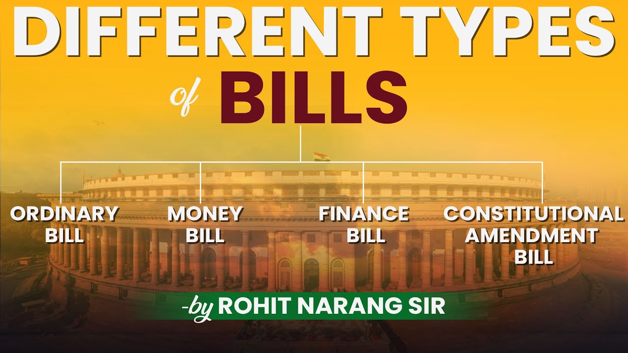 Different Types of Bills | POLITY | UPSC PRELIMS 2024  | By Rohit Narang Sir