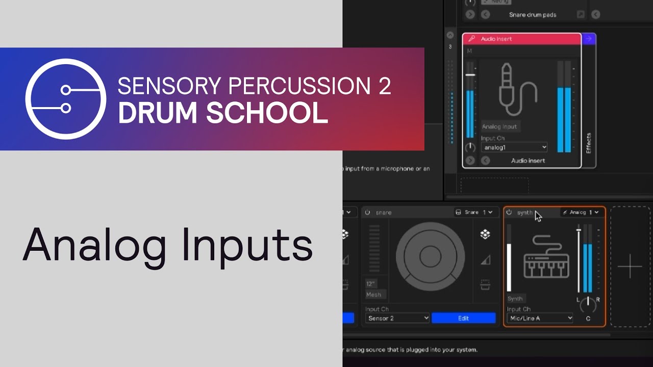 Sensory Percussion 2 Drum School: Analog Audio Inputs