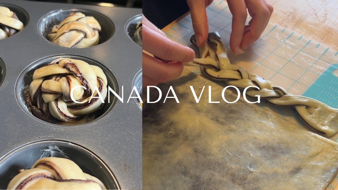 JPN/ENG) DAILY VLOG IN CANADA | チョコレートバブカ Chocolate Babka / かぼちゃパスタベイク Butternut squash pasta bake