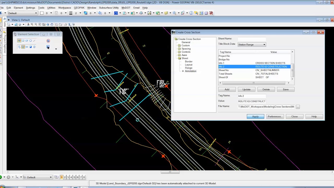 Road1 SS4 9.2 Cross Section Creation Annotation Individual Exercise