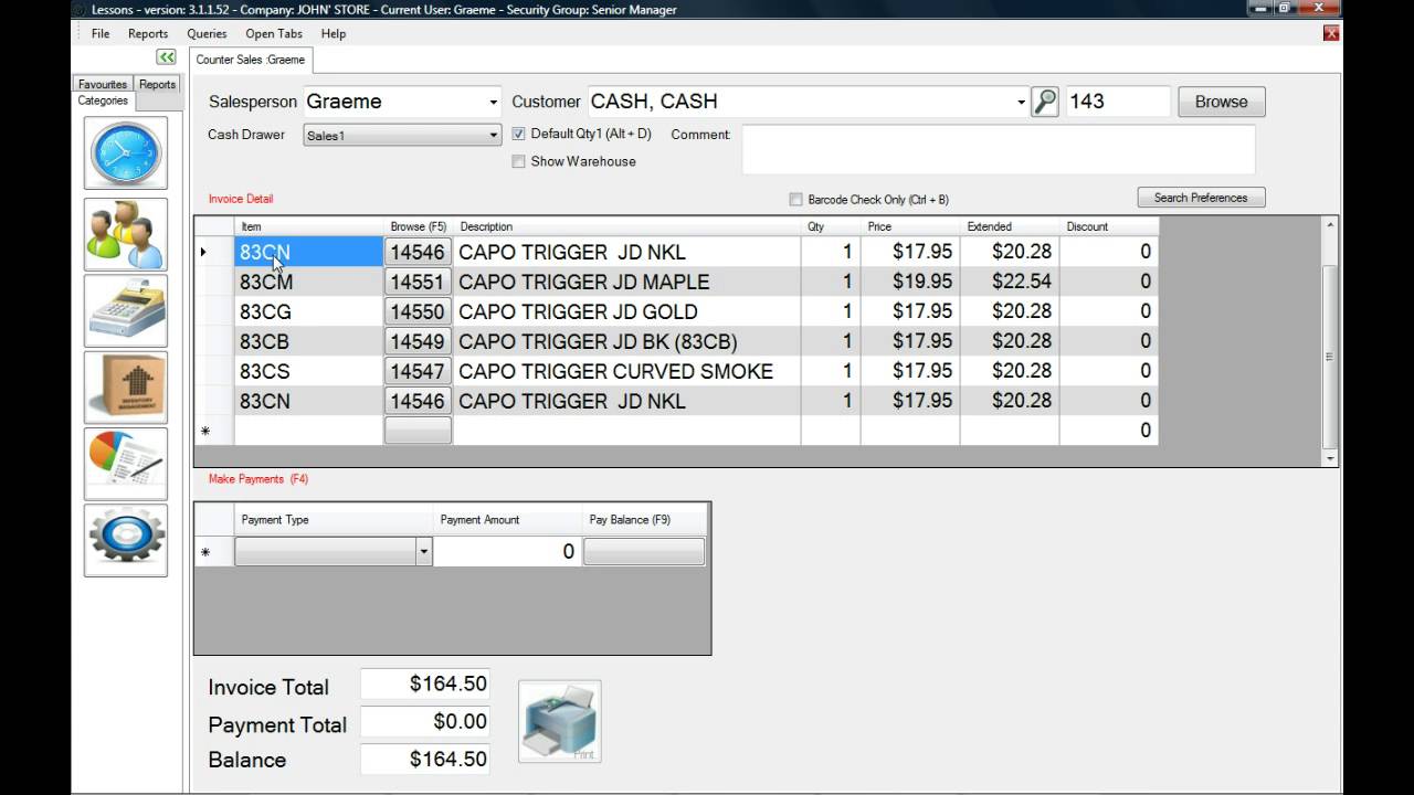 2 108   POS Transaction   Deleting Invoice Lines