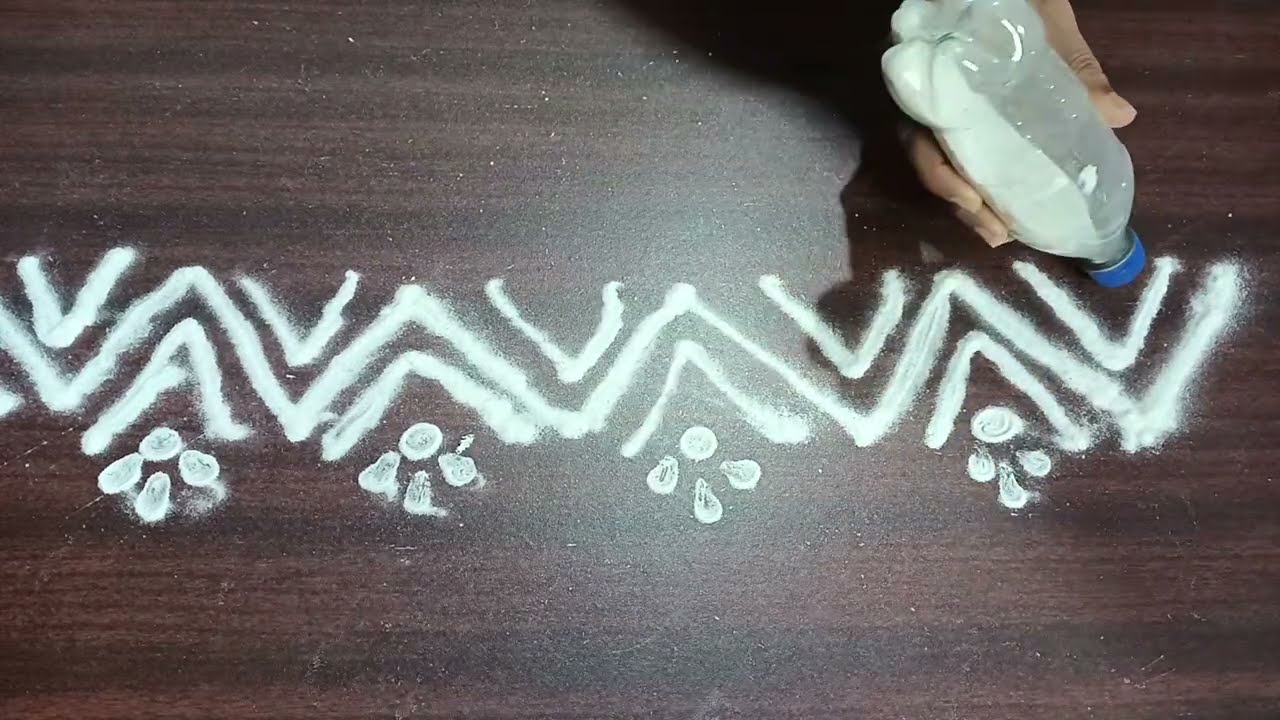 ଦୁଆର ବନ୍ଧ ରଙ୍ଗୋଲୀ 🌺Easy Border Design Rangoli🌷,Easy Door Side Rangoli 🌺,Daily Use Rangoli#rangoli 
