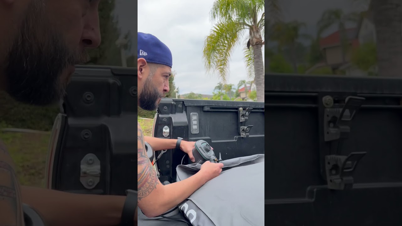 Tacoma truck camping with Luno fitted air mattress
