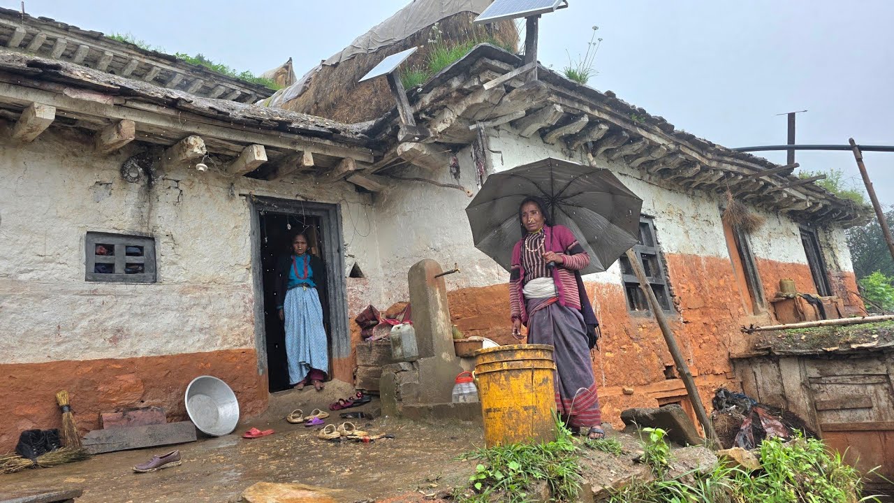 Himalayan Rainy Day | Peaceful MountainRain & Village Life