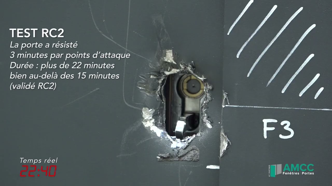 Crash test porte aluminium Prestige AMCC