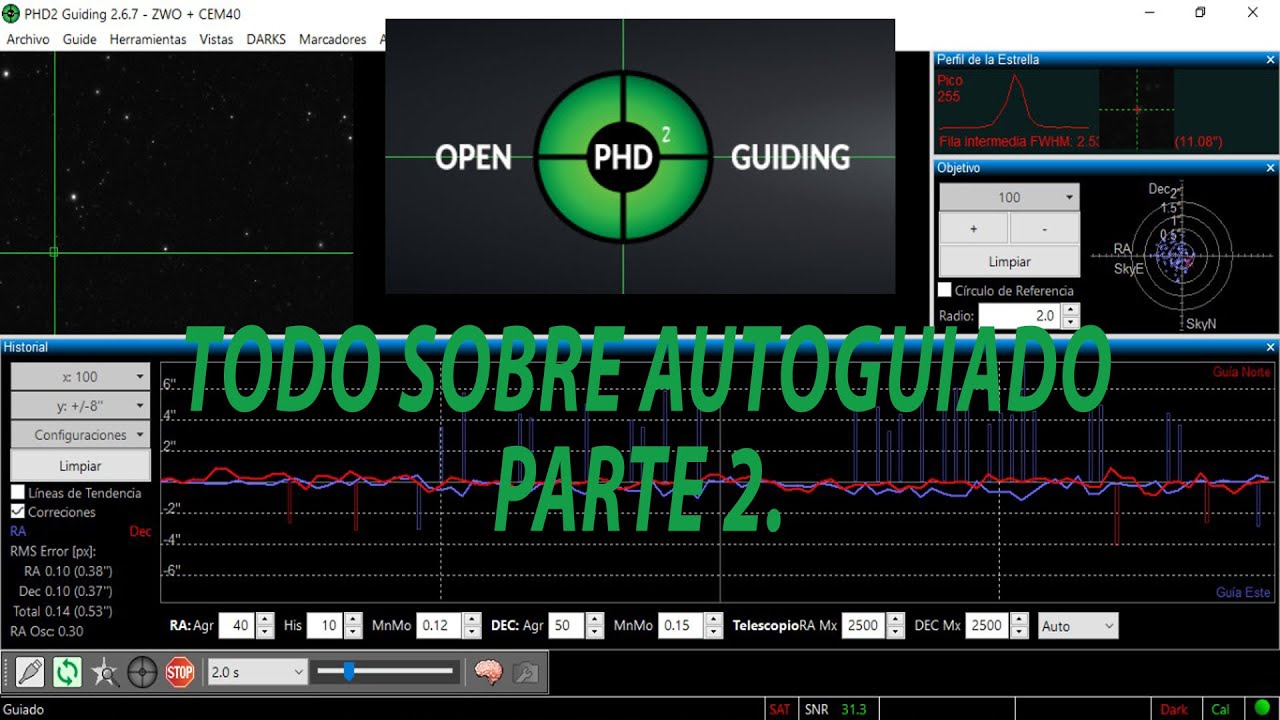 Todo Sobre el Autoguiado Pt2 - Tutorial PHD2 (Astrofotografia)