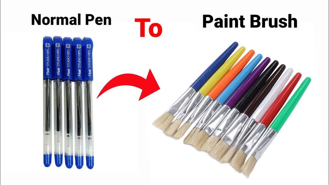 How to make paint brush at home/DIY homemade paint brush/painting colour brush/paint brush making