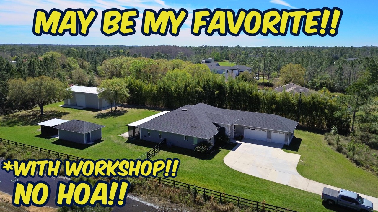 Inside This Expansive 5-Bedroom Home for SALE on 2.6 Acres in Central FL- Workshop Included!!