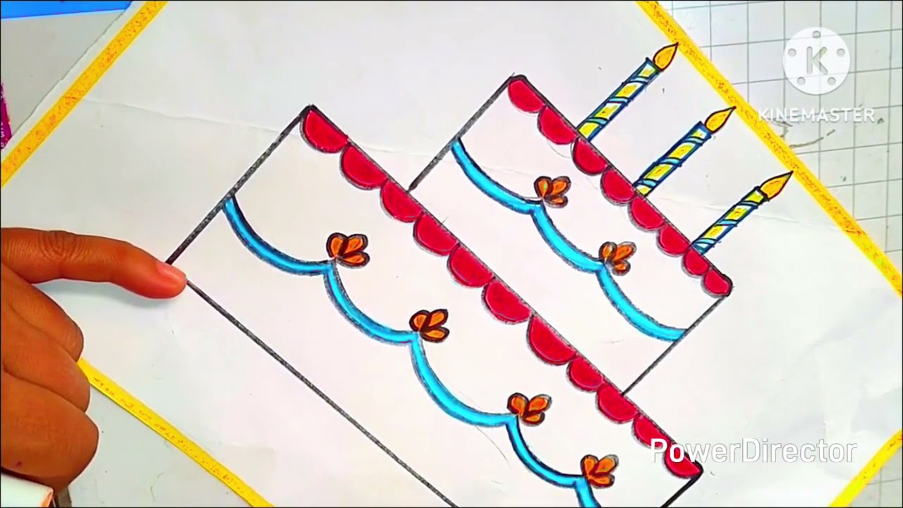 Cake drawing for kids 