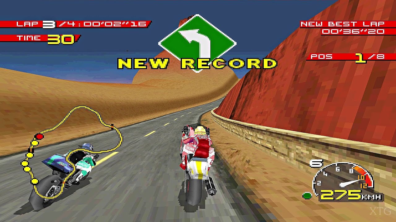 Moto Racer PS1 Gameplay HD (Beetle PSX HW)