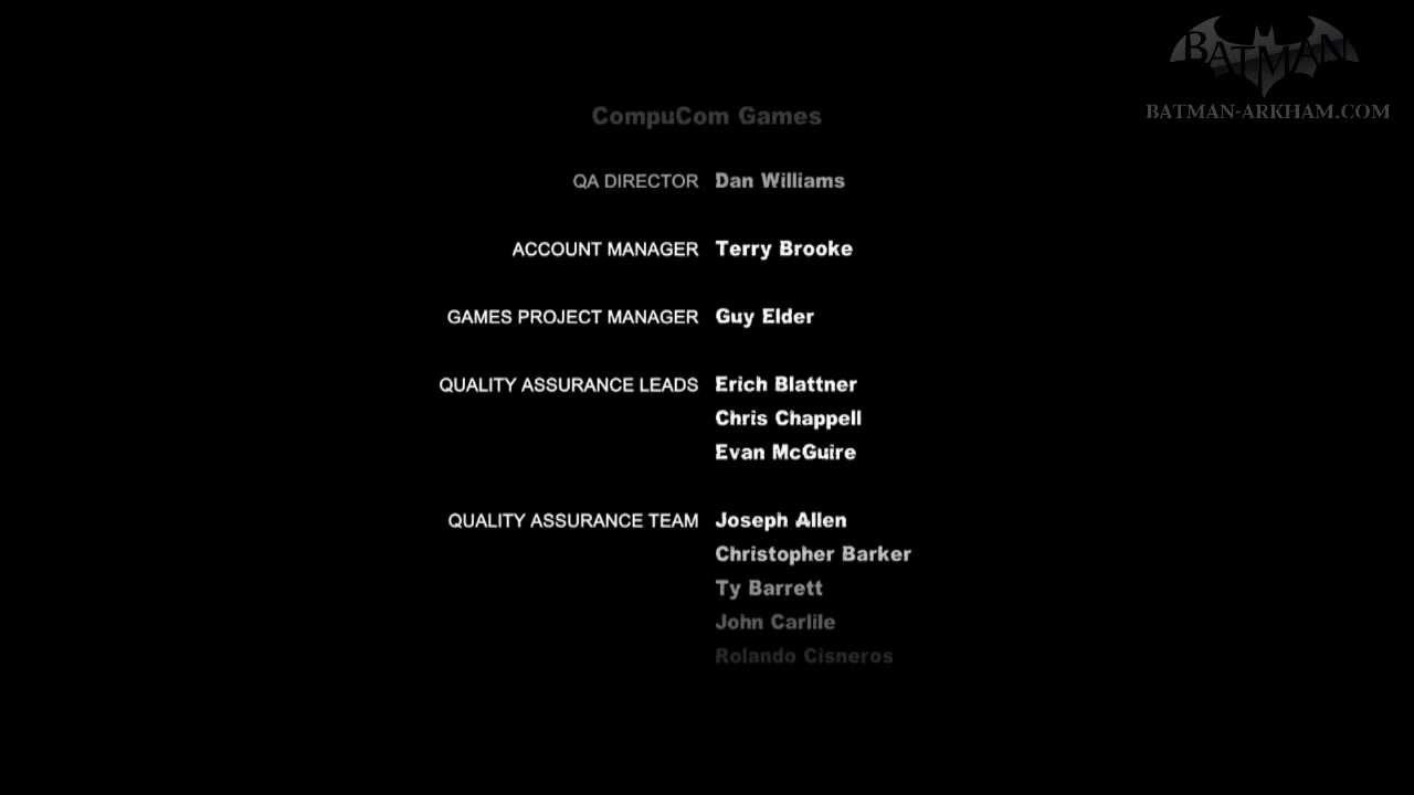 Batman: Arkham City Armored Edition - Wii U - Closing Credits