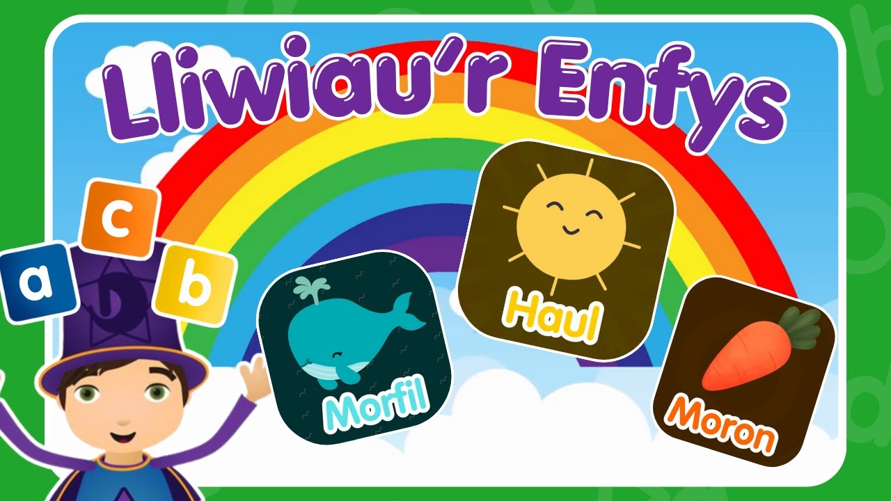 Dysgu Lliwiau&rsquo;r Enfys | Learn Rainbow Colours in Welsh! 🌈