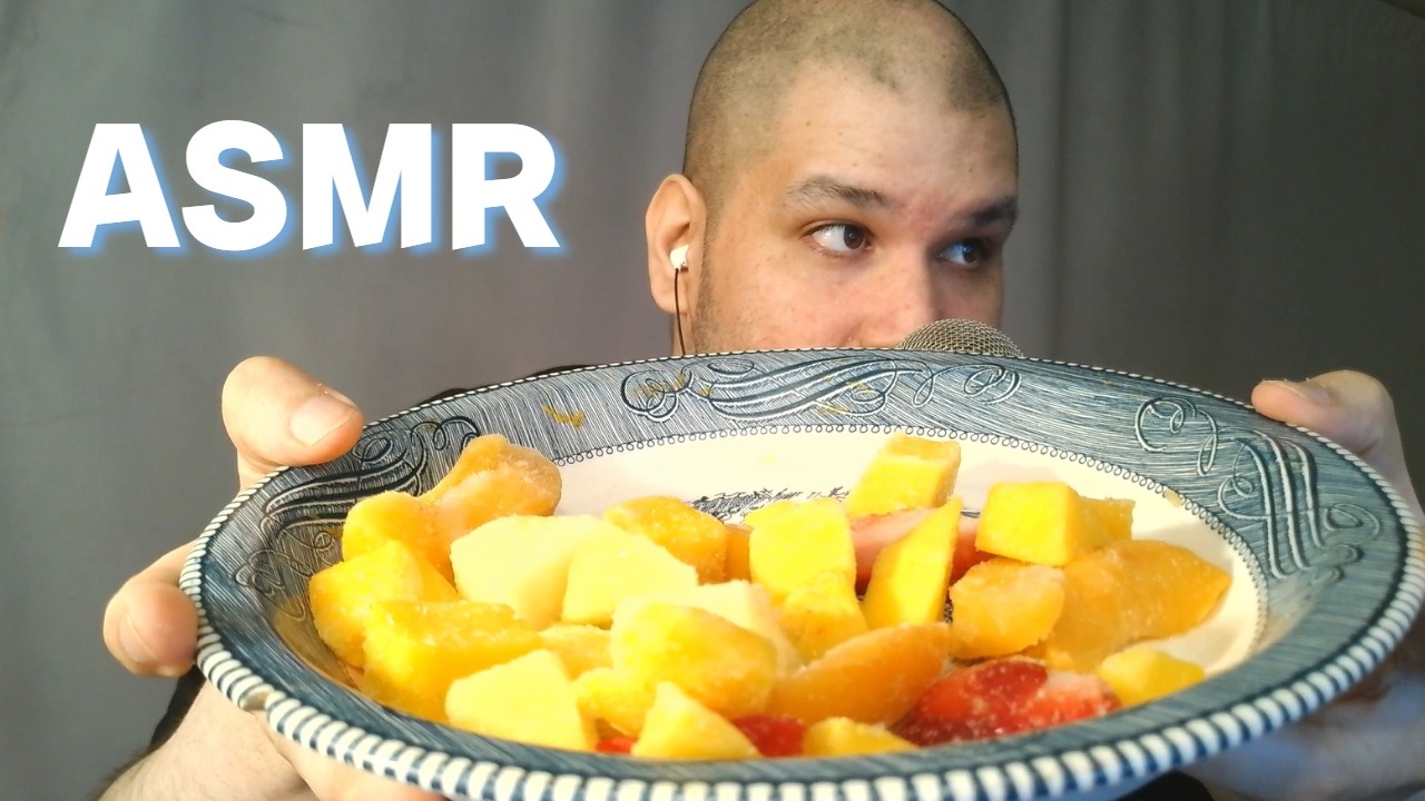 Asmr Eating A Bowl of frozen fruits