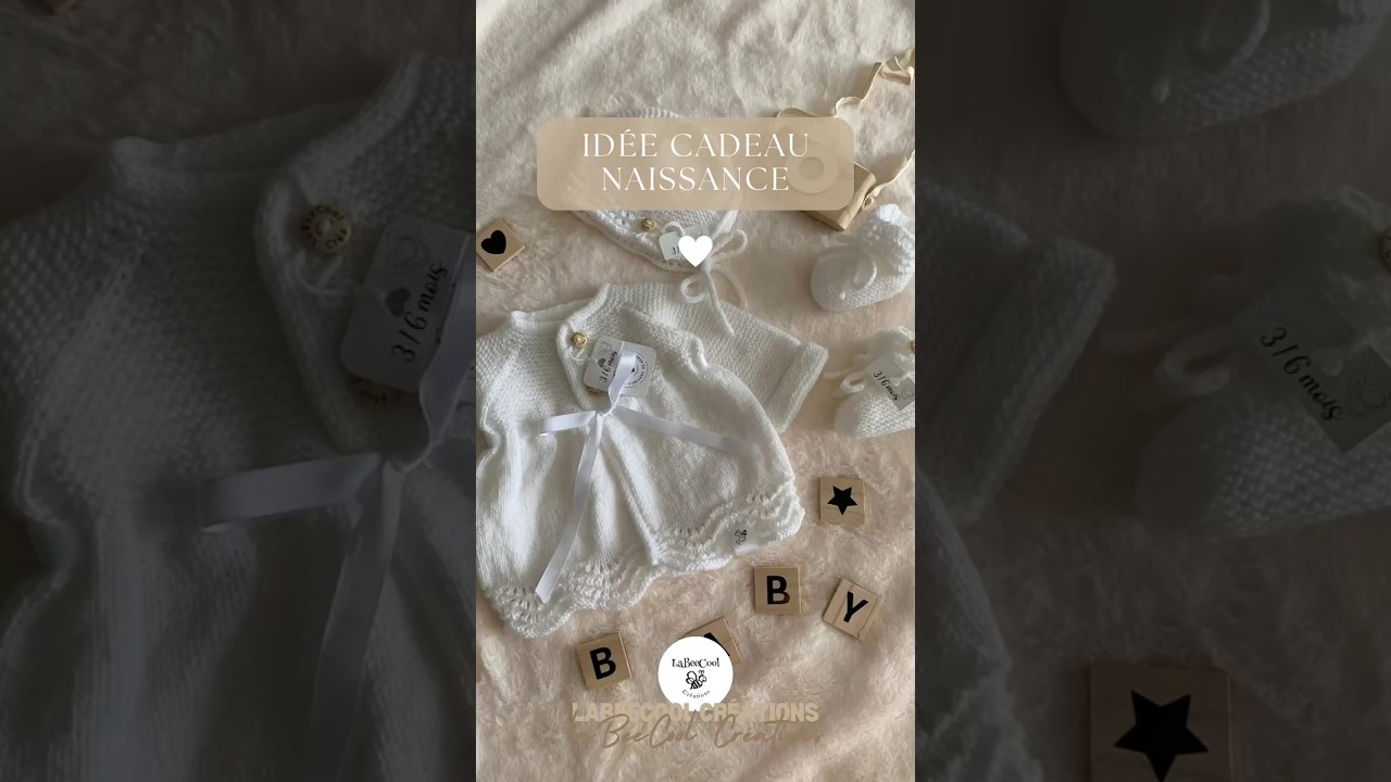 Id&eacute;e Cadeau Naissance 🧶🧸 #cadeaunaissance #tricot #knitting #baby #creation