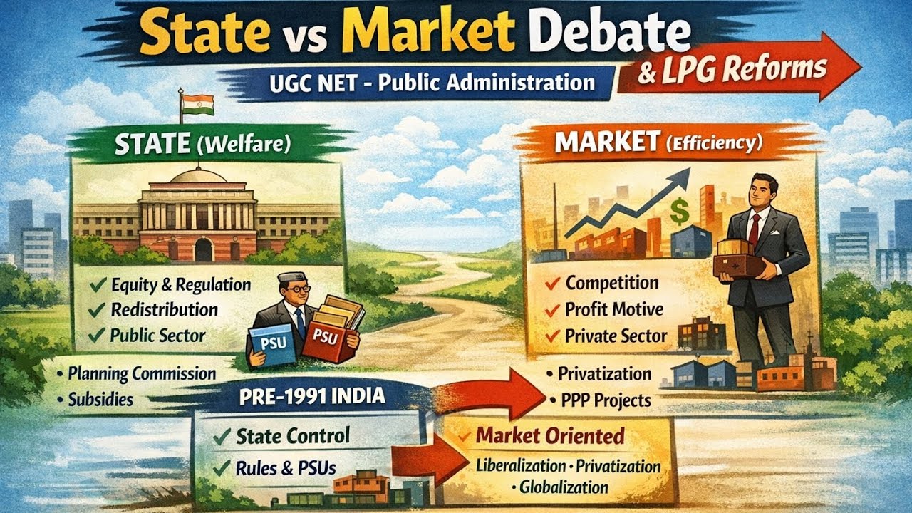 State vs Market Debate | Balanced View | LPG | UGC NET Public Administration#ugcnet#upsc#jrf#economy