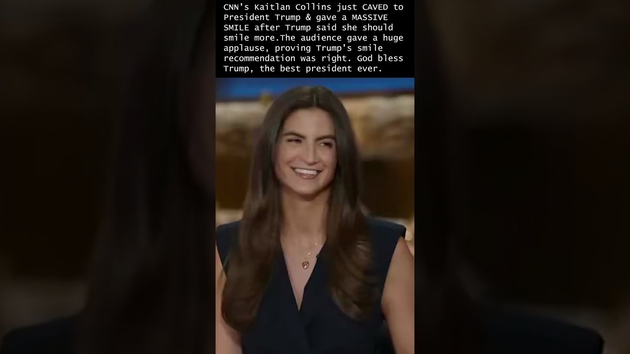 President Trump finally made CNN's Kaitlan Collins smile 😭 God bless President Trump ❤️