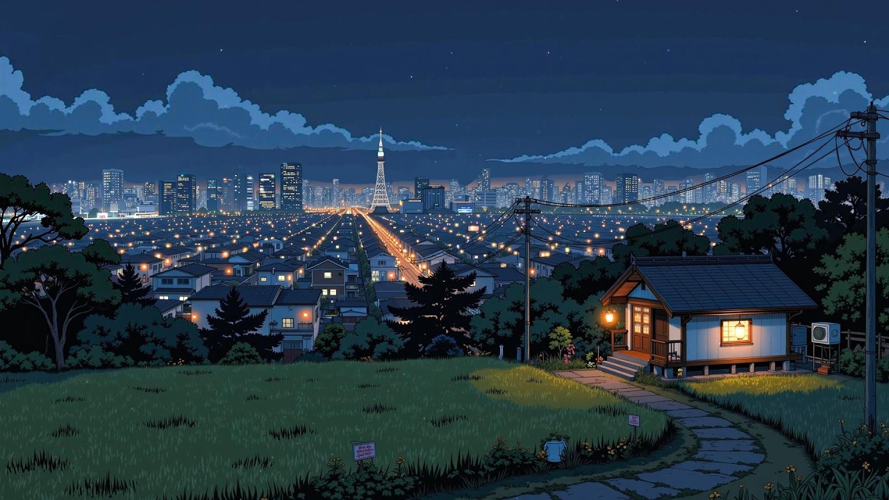 Quiet Hill House at Night 🌙 Lofi for Deep Focus, Study and Calm Thinking