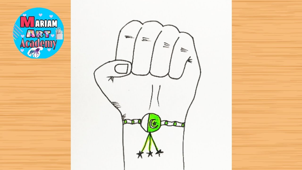 Pakistan Independence Day Drawing easy | 14 August Drawing | Azadi Drawing